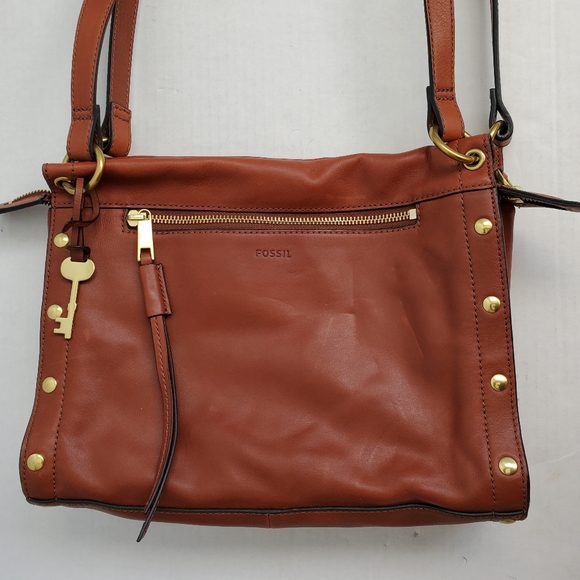 Fossil Allie Brown Leather Satchel Shoulder Bag Handbag ZB7896213 $198 - Picture 3 of 16